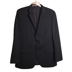 Alfani Men's Two Button Blazer Suit Jacket Black Size 44R 100% Pure New Wool